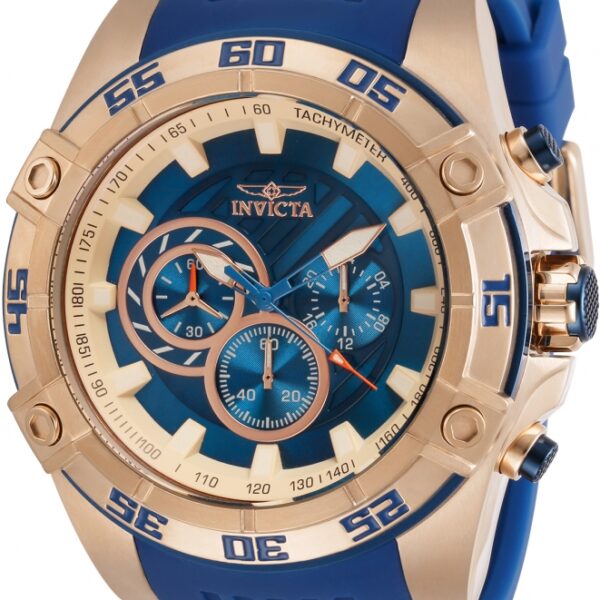 Reloj Invicta Speedway Men 30110, cronógrafo de 50mm, acero inoxidable dorado con carátula negra