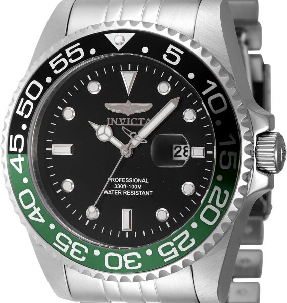 Reloj Invicta Pro Diver 48387 Plateado resistente al agua 330 pies, ideal para buceo y actividades acuáticas, diseño profesional y elegante en acabado plateado.