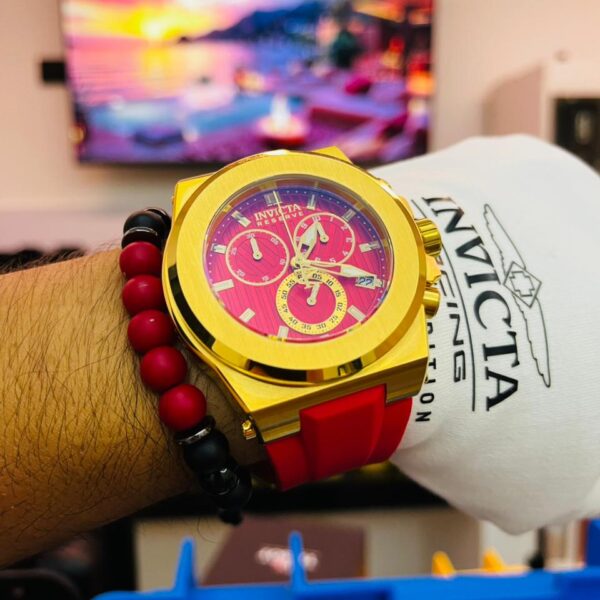 RELOJ AKULA 50MM ROJO Y DORADO CASA INVICTA ECUADOR