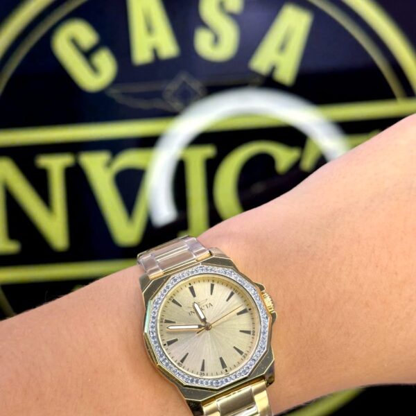 Reloj Invicta Speedway para mujer 34 mm cuarzo dorado con cristales original Ecuador