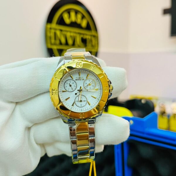 Reloj Invicta Angel para mujer 38 mm cuarzo plateado y blanco original Ecuador