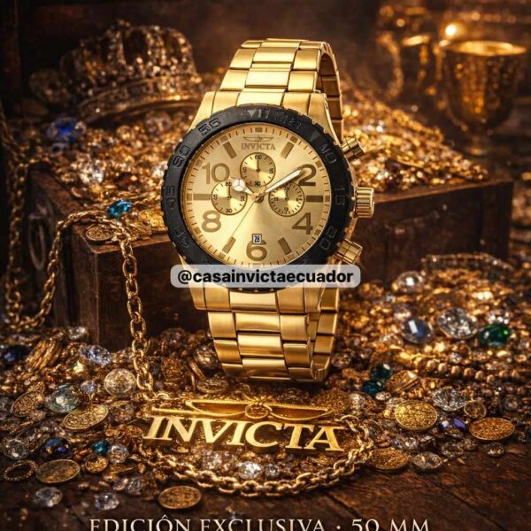 Reloj Invicta Specialty hombre dorado cronógrafo cuarzo original Ecuador