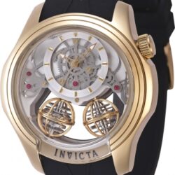 Invicta Twin Axxis Dorado Diseno Mecanico Moderno Correa de Silicona