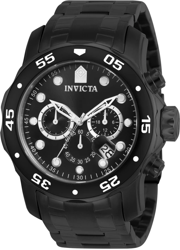 Reloj Invicta Pro Diver SCUBA 0076 para hombre de 48 mm en acero inoxidable negro.