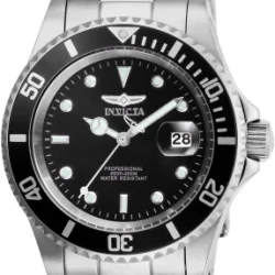 Reloj Invicta Pro Diver 26970 para hombre de 40 mm con esfera negra y brazalete de acero.