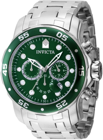 Reloj Invicta Pro Diver 47559 para hombre de 48 mm con esfera verde y brazalete de acero inoxidable.
